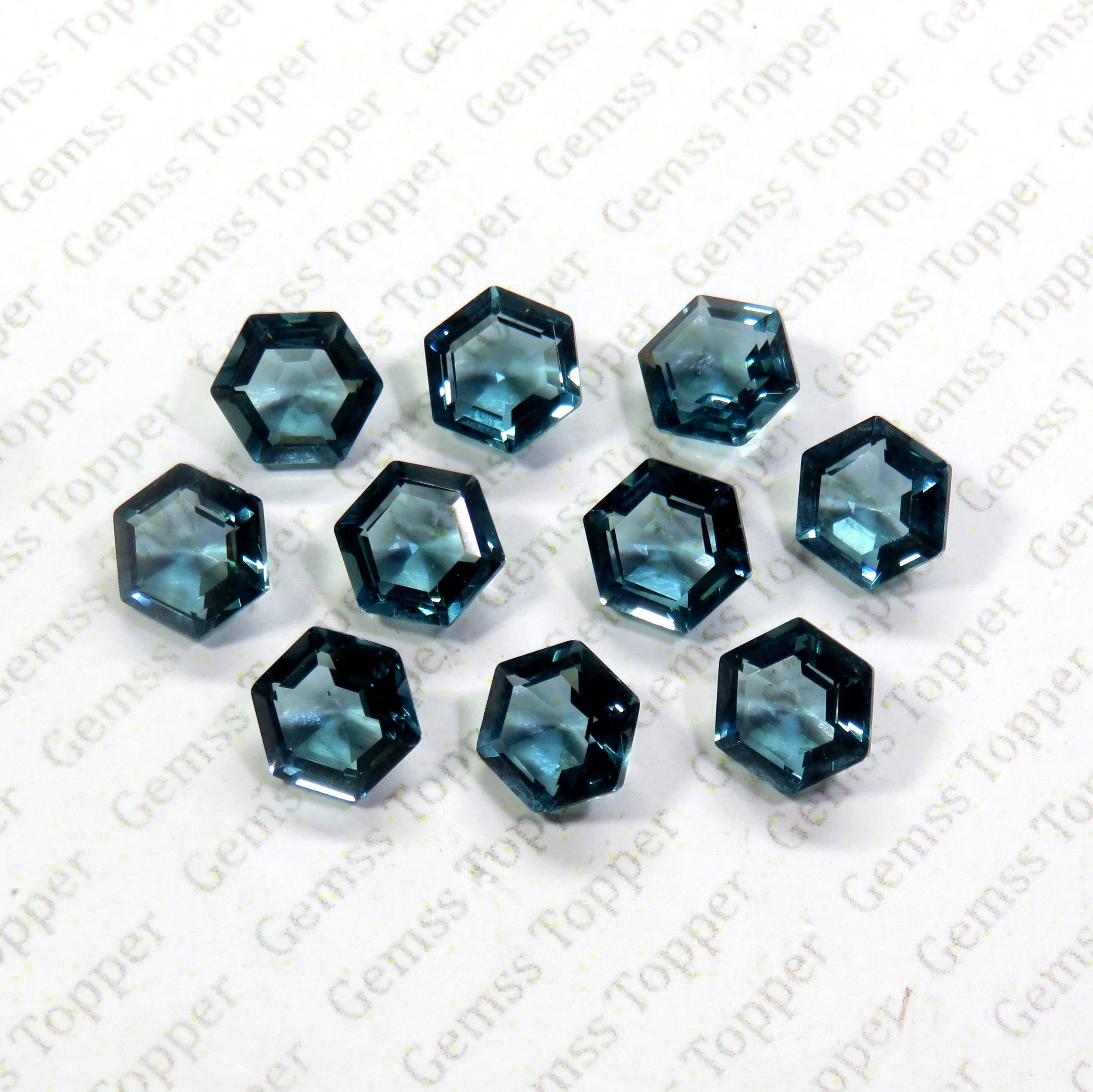 London Blue Topaz 10x10 mm Hexagone Cut
